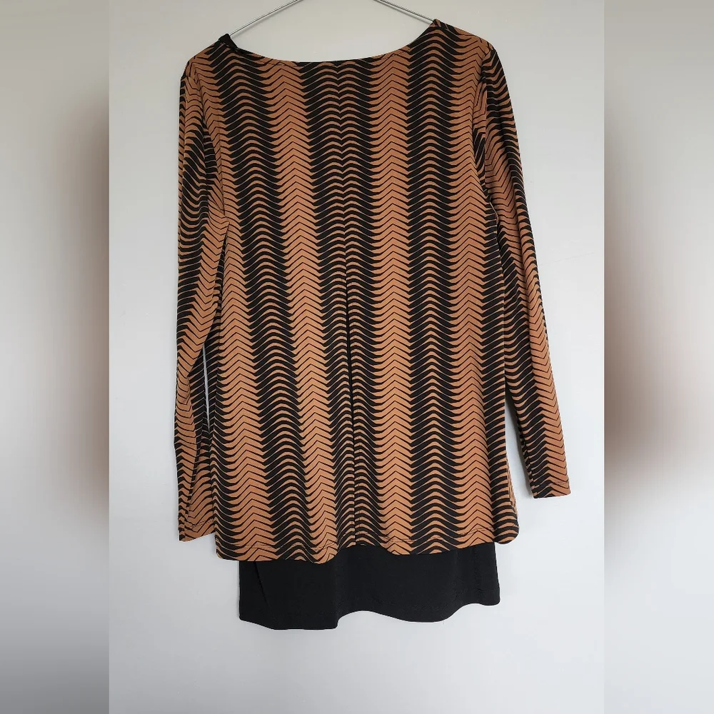 Alfani Tan Brown Rust Black Maternity Top Blouse - Picture 6 of 6